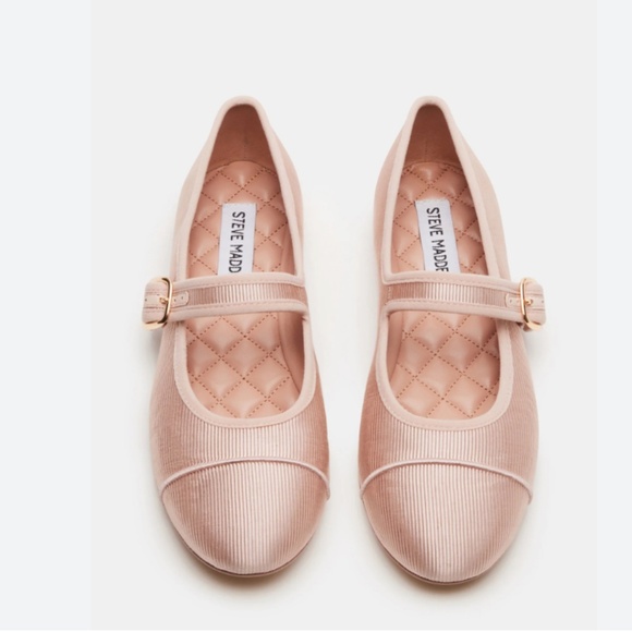 Steve Madden DORY Blush Satin Mary Jane Ballet Shoes - Picture 1 of 7